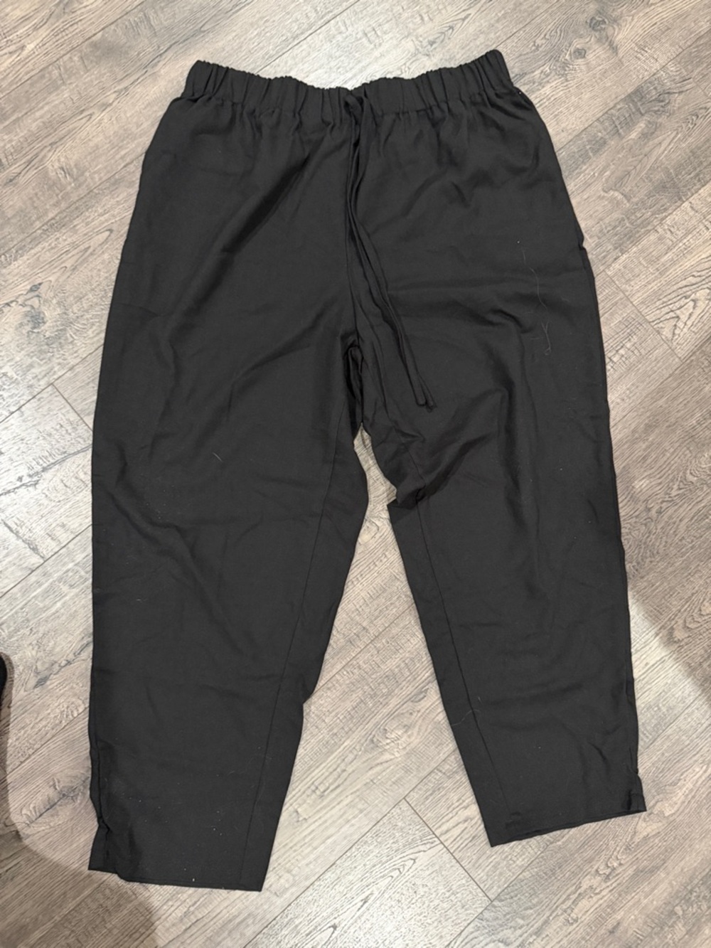 SHEIN Black Relaxed Wide-Leg Drawstring Pants